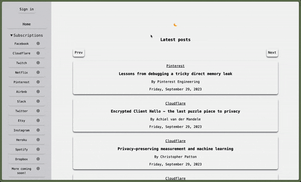 Single source for latest software engineering articles preview